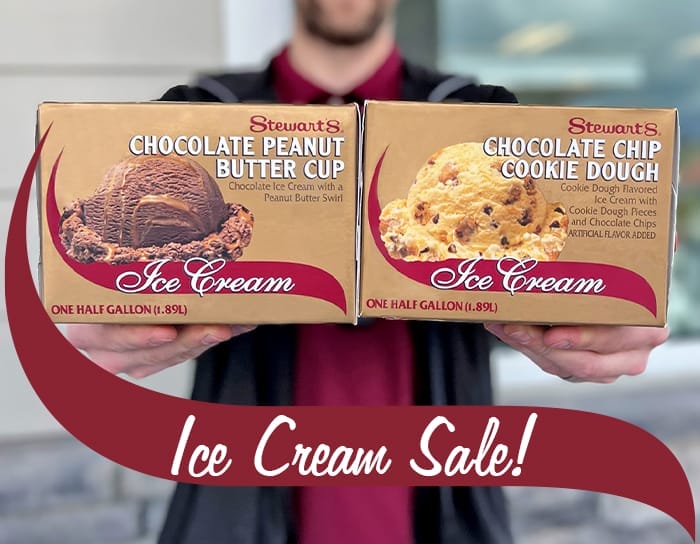 2 half gallons of Stewart's Ice Cream