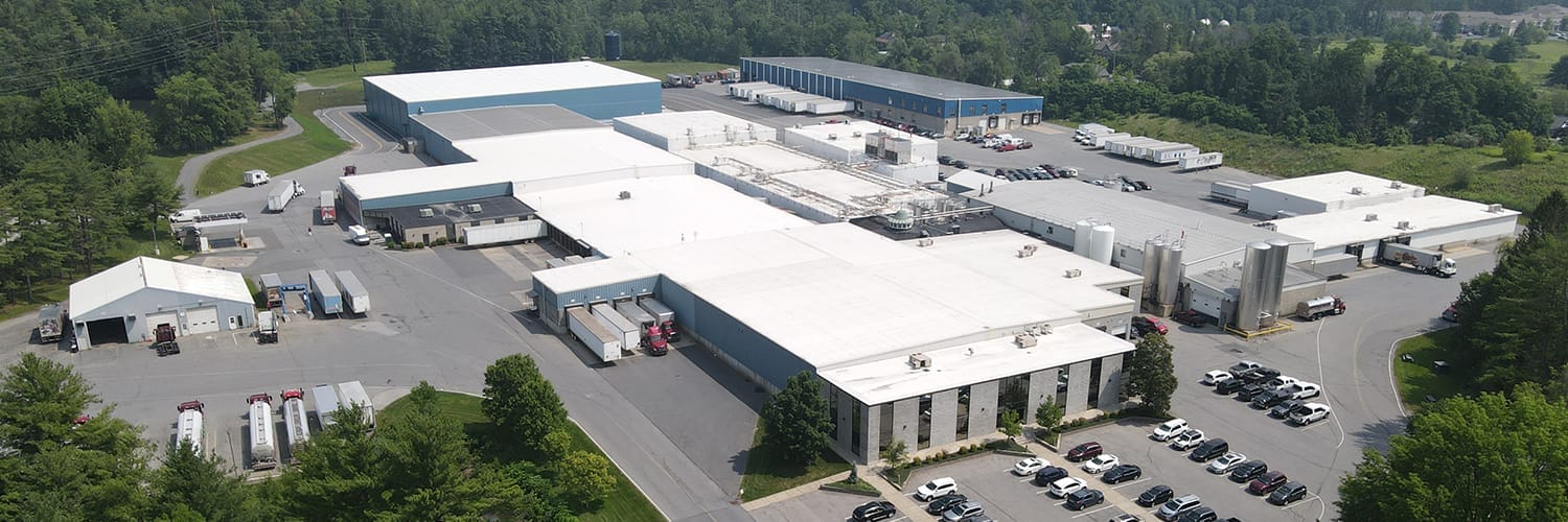 Drone shot of the Stewarts manufacturing plant