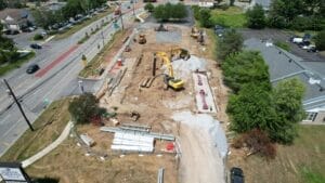Drone image of construction at one of our sites. 
