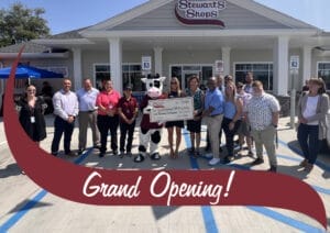 Glenmont Grand Opening with local dignitaries, members of the charity, managers and flavor the cow.