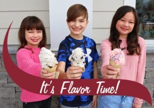 National Ice Cream Month, children with ice cream cones