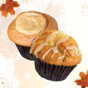 Iced Apple and Pumpkin Muffins