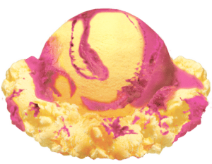 mango dragon fruit sherbet scoop