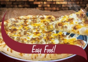 Sausage gravy pizza