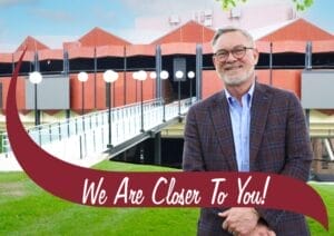 Stewart's Shops chief executive Gary Dake stands outside the amphitheater at Saratoga Performing Arts Center in Saratoga Springs, New York.