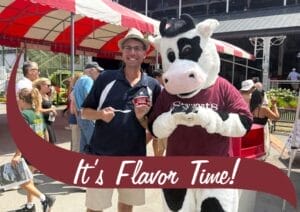 Stewart's sponsors a free ice cream day at Saratoga Race Course in Saratoga Springs.